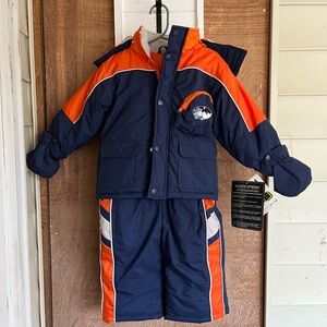 Kids' Navy and Orange Winter Jacket and Pants Set